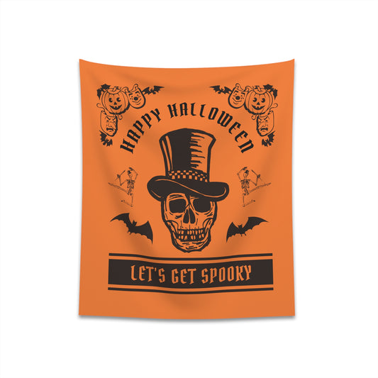 It's Halloween Let's Get Spooky Printed Wall Tapestry