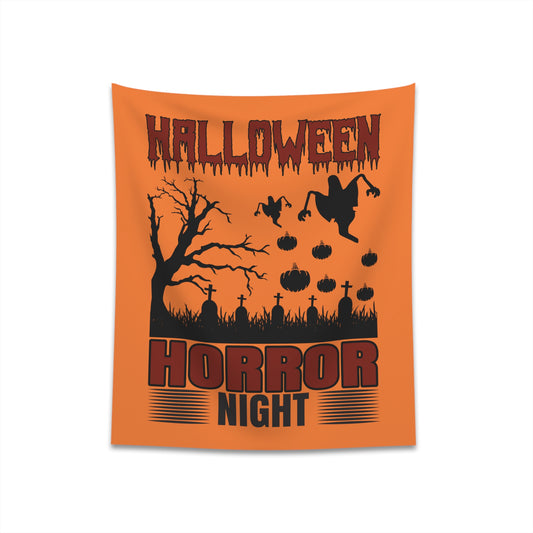 Halloween Horror Night Welcomes Those Who Dare to Enter Printed Wall Tapestry