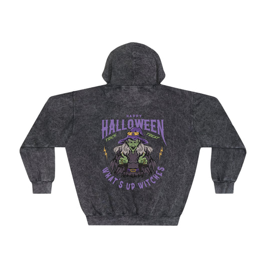 It's Halloween What Up Witches Mineral Wash Hoodie