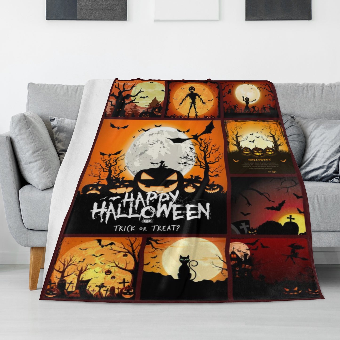 Have a Happy Halloween Vertical Flannel Breathable Blanket 4 Sizes