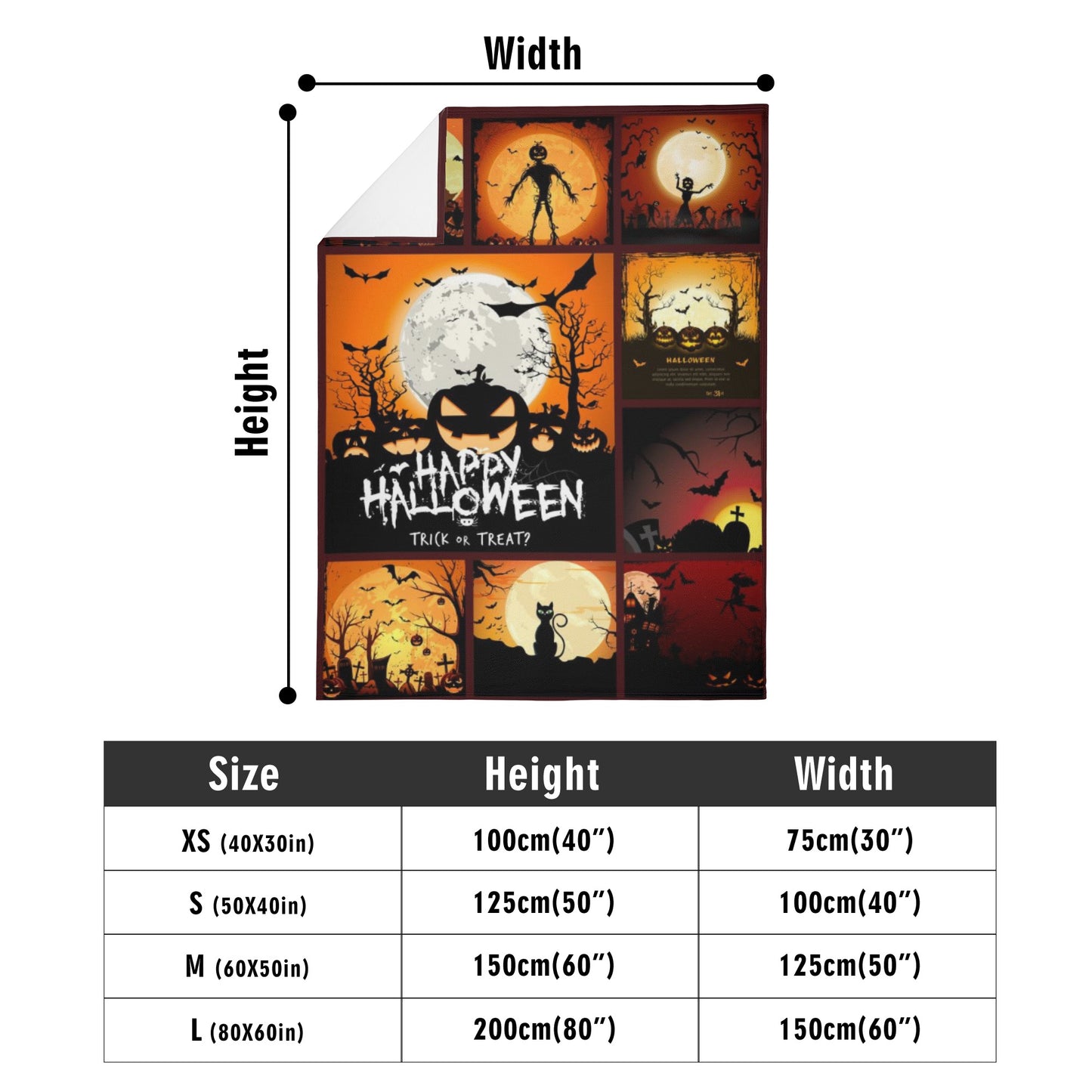 Have a Happy Halloween Vertical Flannel Breathable Blanket 4 Sizes