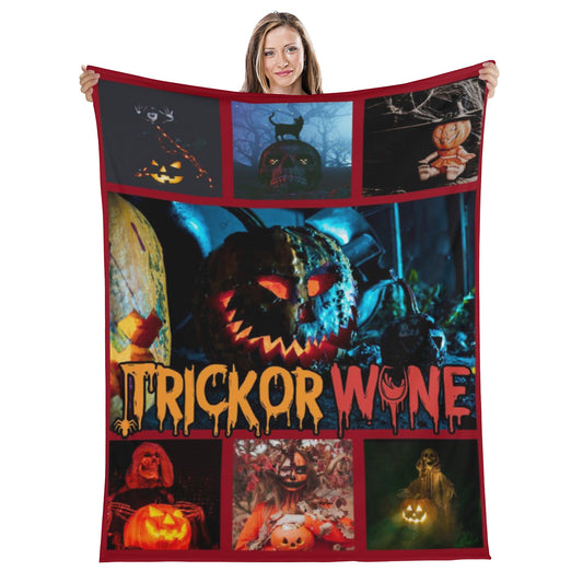 Trick or Wine Vertical Flannel Breathable Blanket 4 Sizes