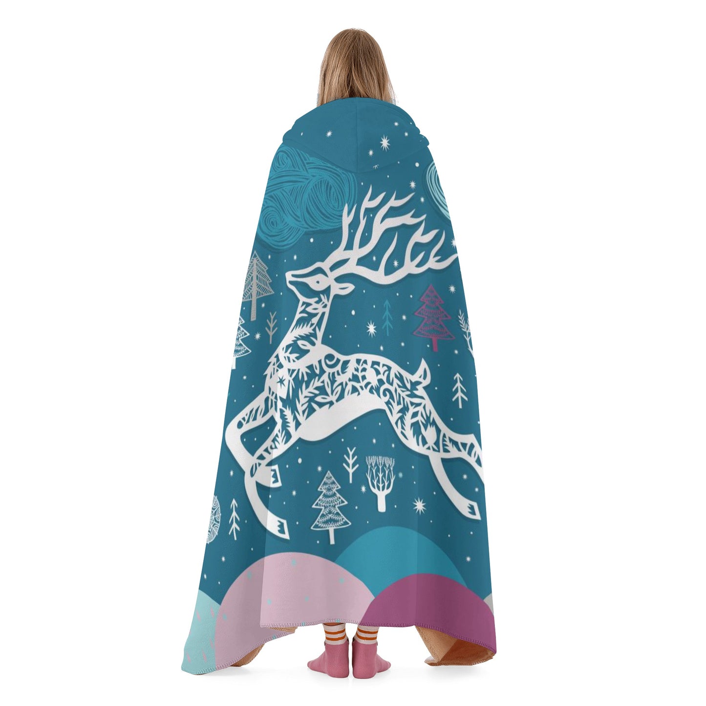 Reindeer For Christmas Hooded Blanket