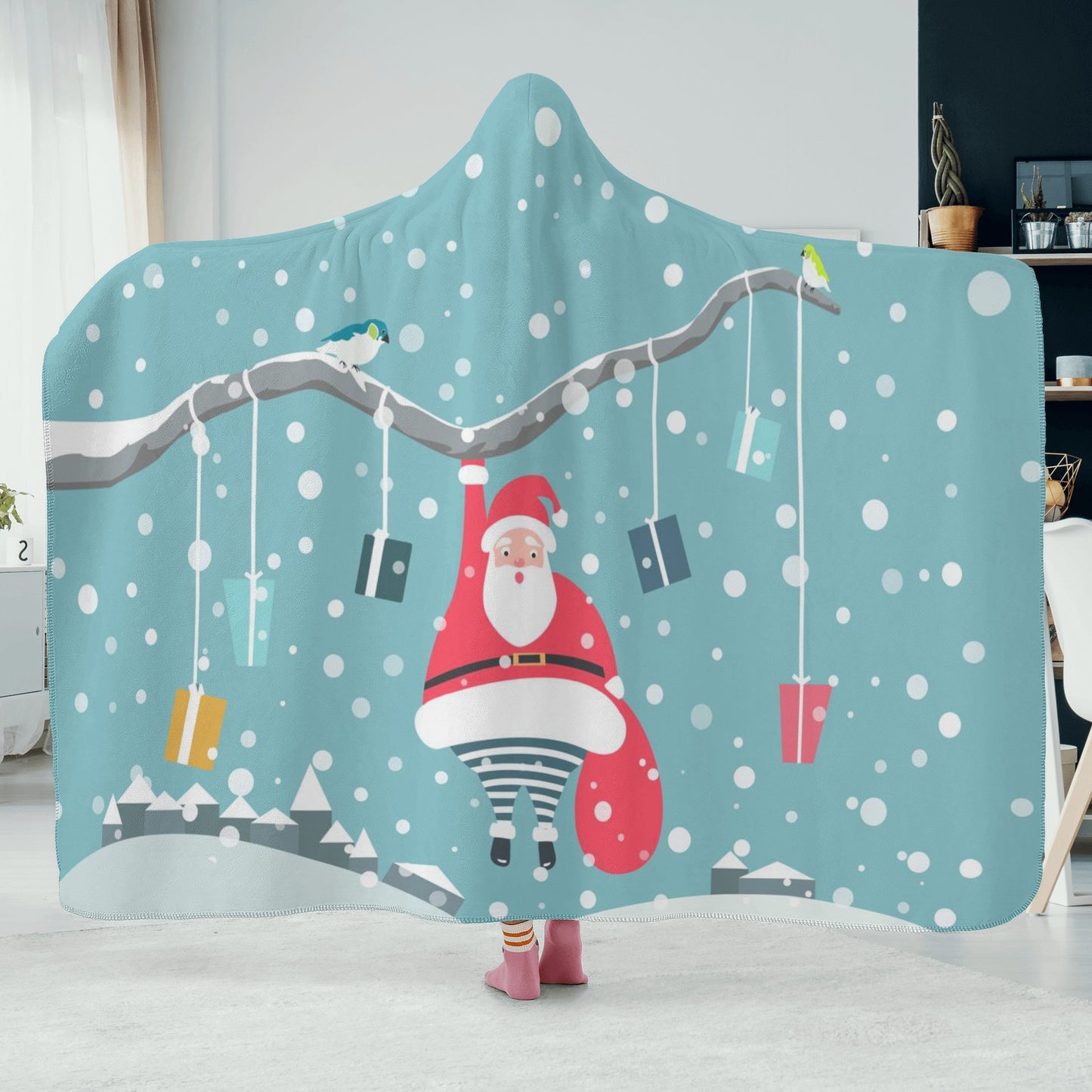 Santa is Hanging Around with this Hooded Blanket