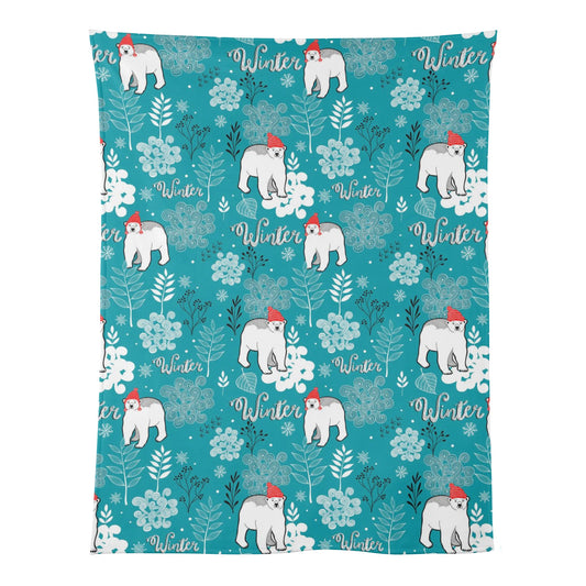 Winter with the Polar Bears Soft Flannel Breathable Blanket