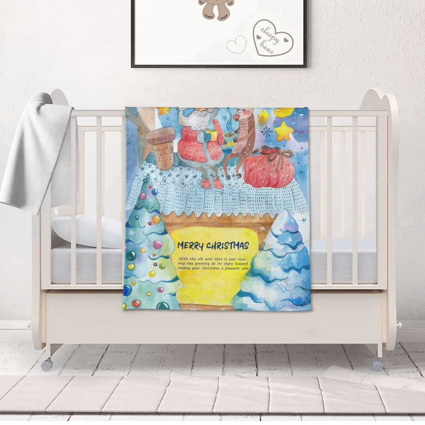 A Christmas Wish Soft Flannel Breathable Blanket for Babies and Tots