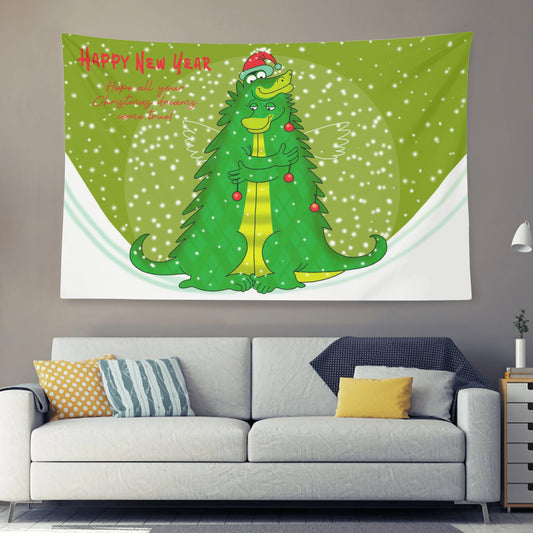 Have a Dinomite  Christmas With This Polyester Peach Skin Wall Tapestry 6 Sizes