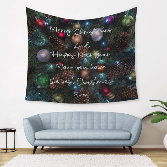 Merry Christmas Message for All With This Wall Tapestry