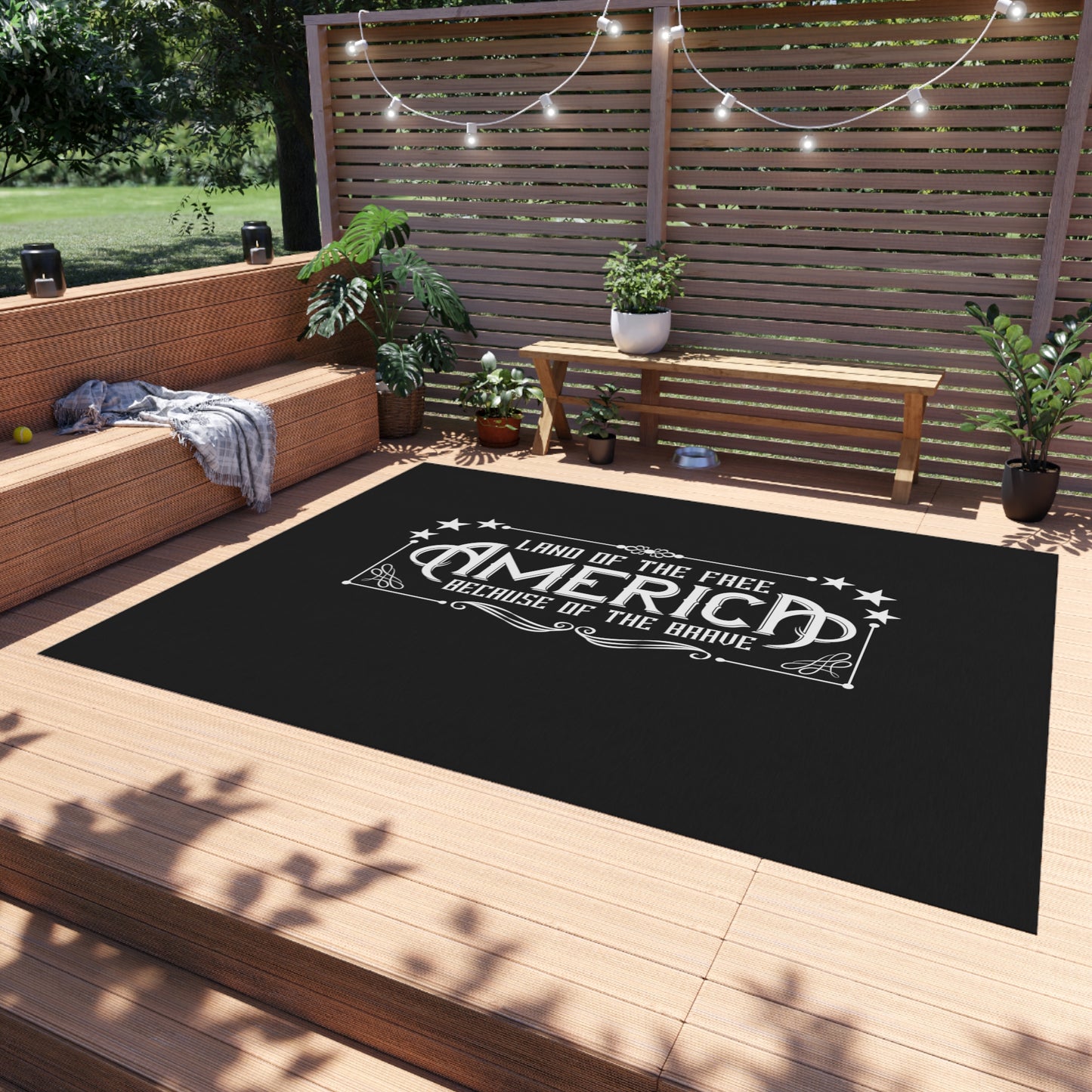 Land of the Free a USA Patriots Greatest Outdoor Rug