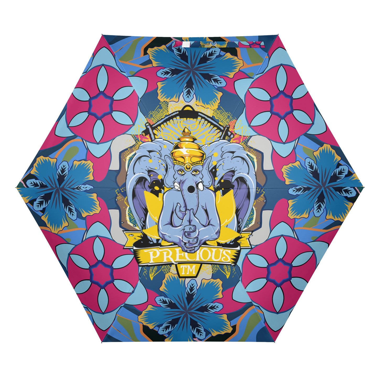 Elephant, Ganesha Print Lightweight Manual Folding Umbrella Printing Outside
