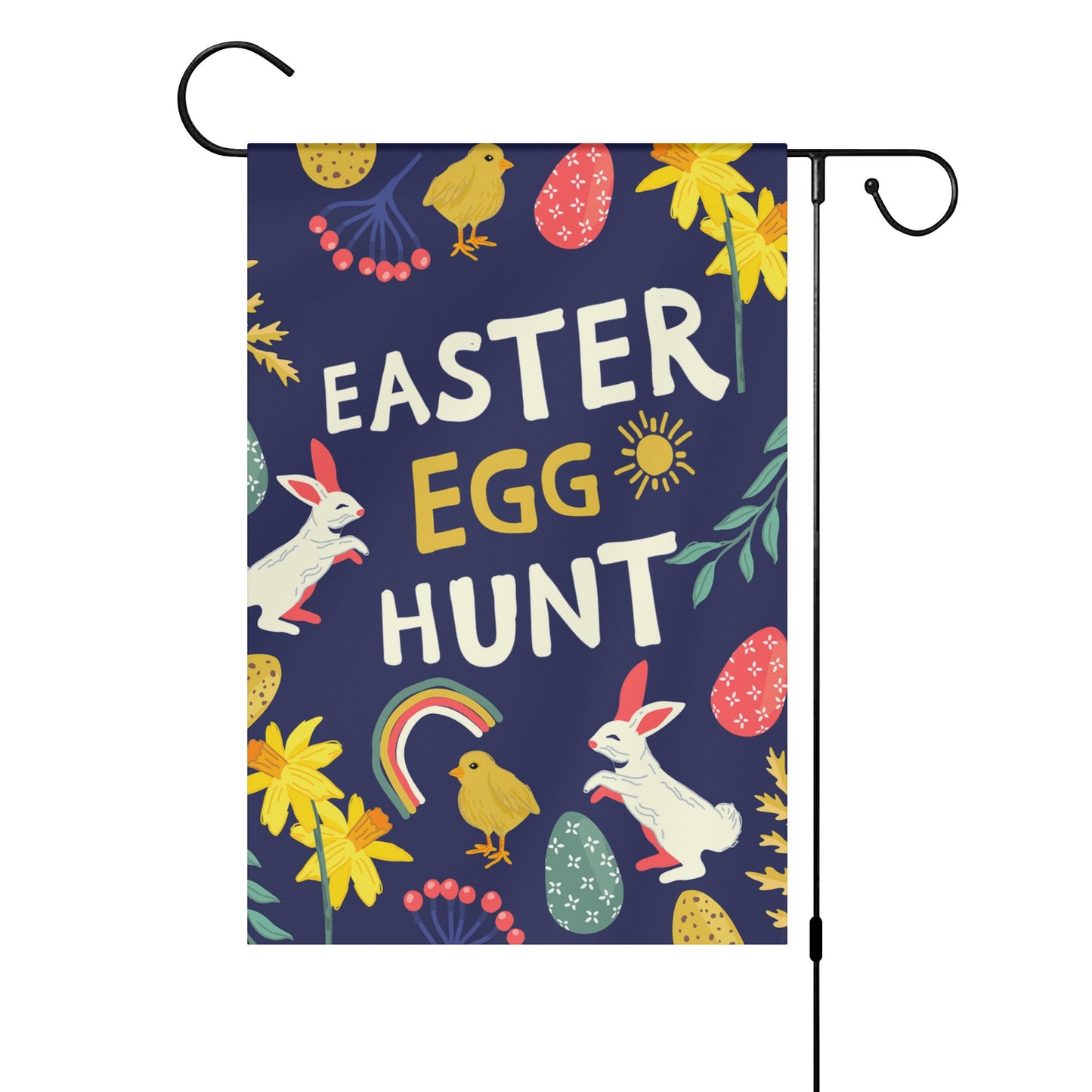 Easter Egg Hunt on a Satin Garden Flags 12X18 In