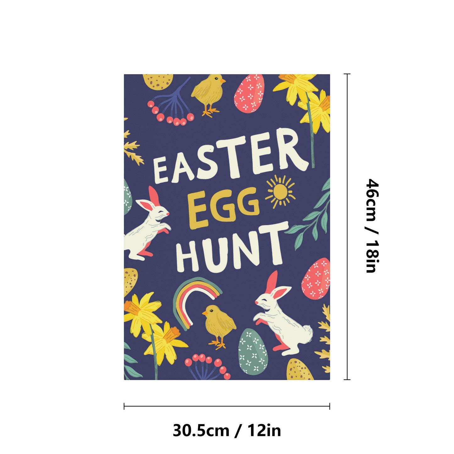 Easter Egg Hunt on a Satin Garden Flags 12X18 In