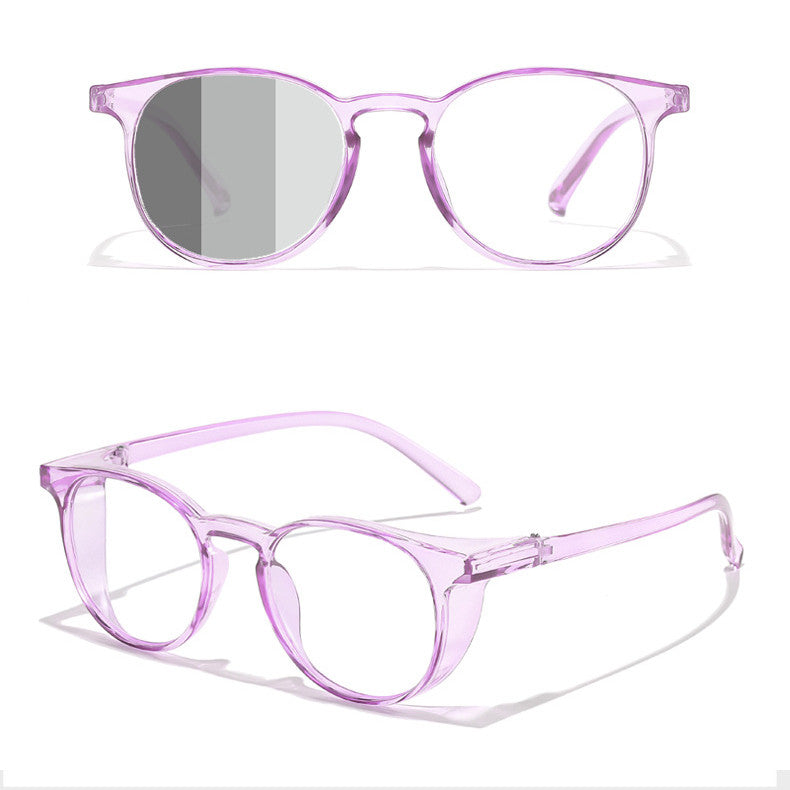 Retro Color-changing Anti-blue Light Glasses Anti-wind And Sand Droplets Myopia Frame