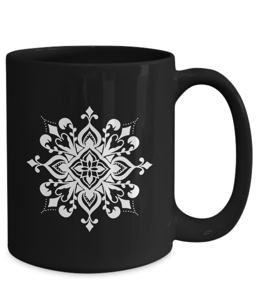 Mandella Flower Mug Black/White Available in 2 Sizes