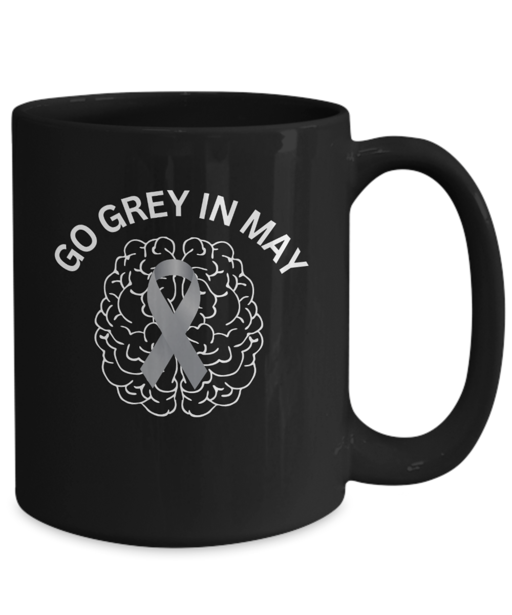 Brain Cancer Awareness Mug "Go Grey in May" Available In 2 Sizes