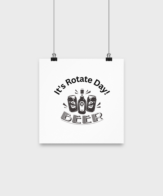 Celebrating National Rotate Your Beer Day Poster With a Variety of Size Choices