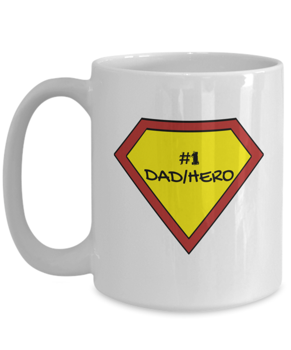Happy Father's Day Superhero "Dad/Hero" Mug Available in 2 Sizes
