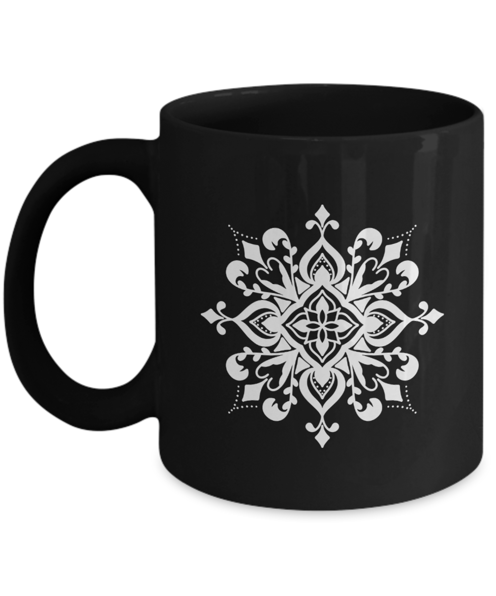 Mandella Flower Mug Black/White Available in 2 Sizes
