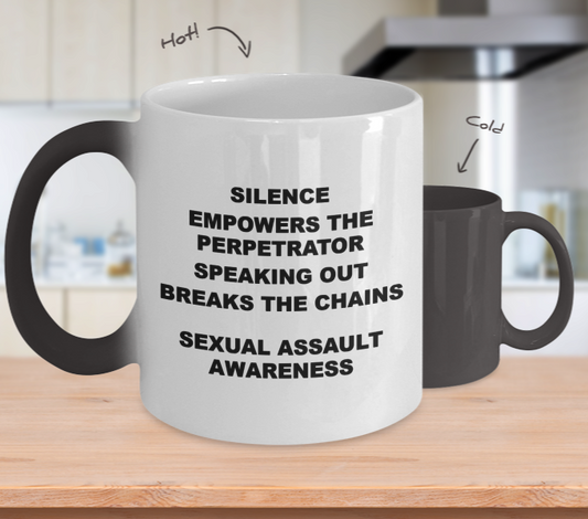 Sexual Assault Awareness Mug Black/White, Color Changing 11oz