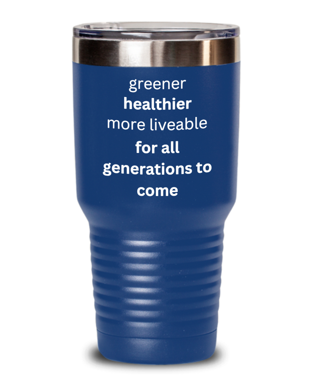 Clean Air Awareness Travel Tumbler Mug With Lid Available In 2 Sizes With A Variety Of Color Choices