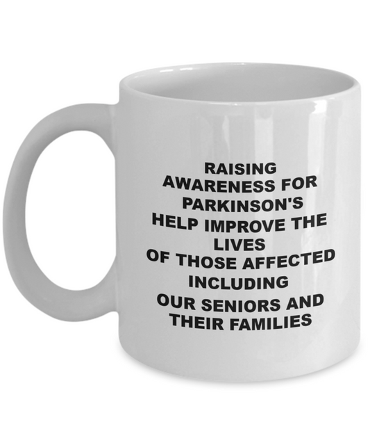 Parkinson's Awareness Mug Black/White, Two Sizes to Pick From