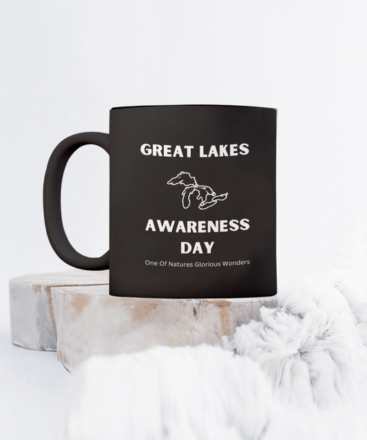 Fabulous Great Lakes Awareness Day Mug Black/White Available In 2 Sizes