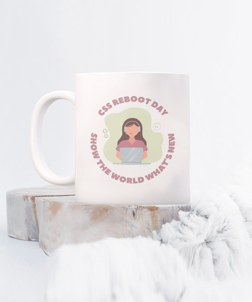 Cheeky CSS Reboot Day Mug Celebrating the Programmer in Your Life Available In 2 Sizes