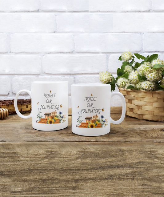 "Protect Our Pollinators" Mug For National Pollinators Month Available in 2 Sizes
