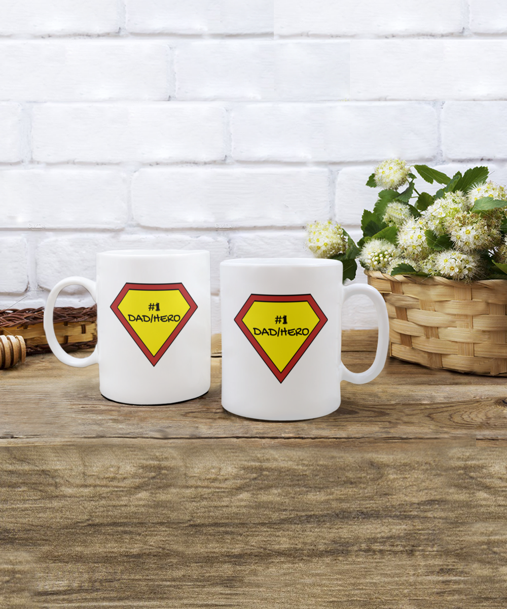 Happy Father's Day Superhero "Dad/Hero" Mug Available in 2 Sizes