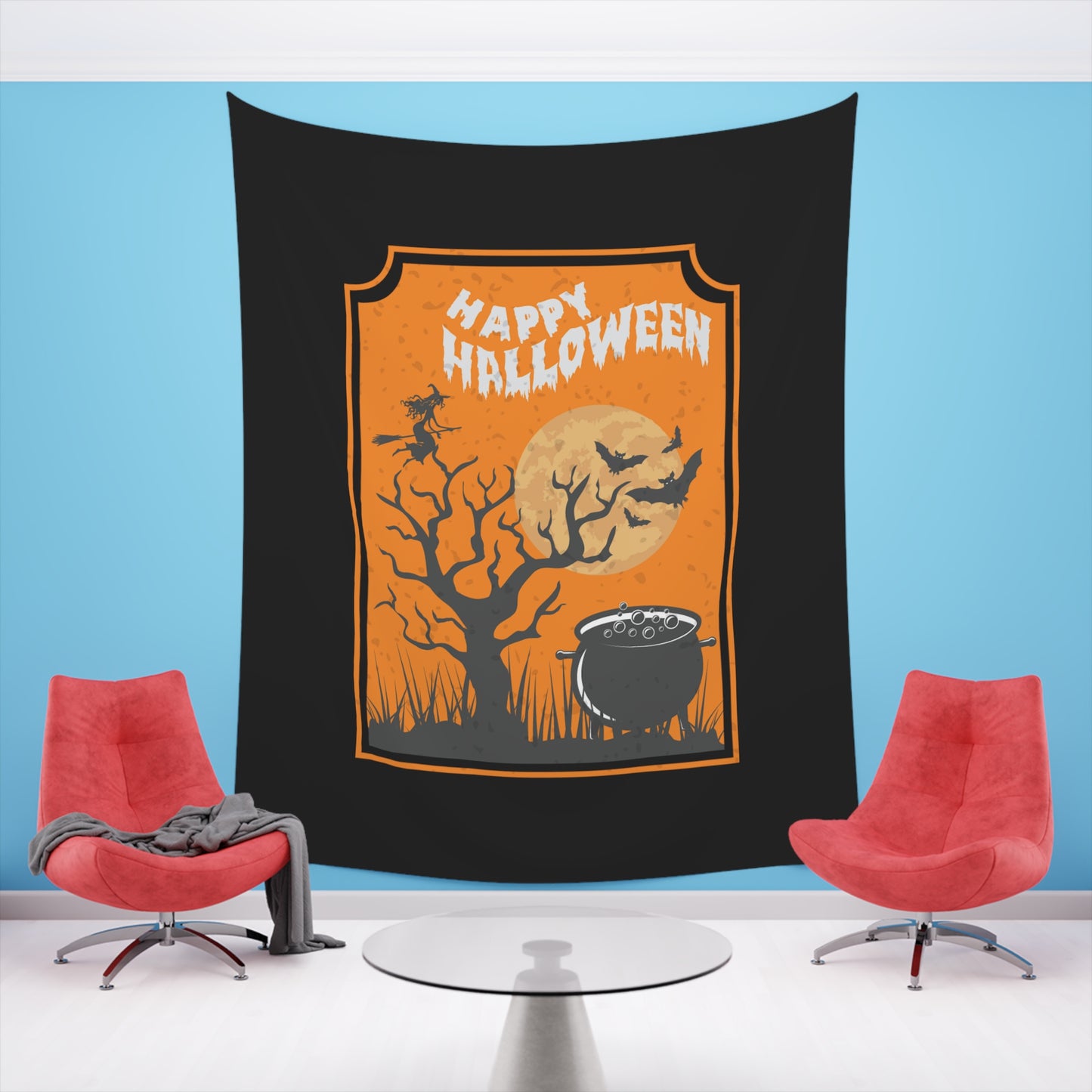 Happy Halloween With A Flare Printed Wall Tapestry