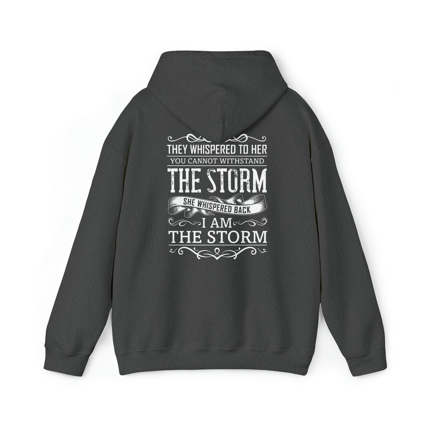 She is the Storm Back Printed Heavy Blend™ Hooded Sweatshirt