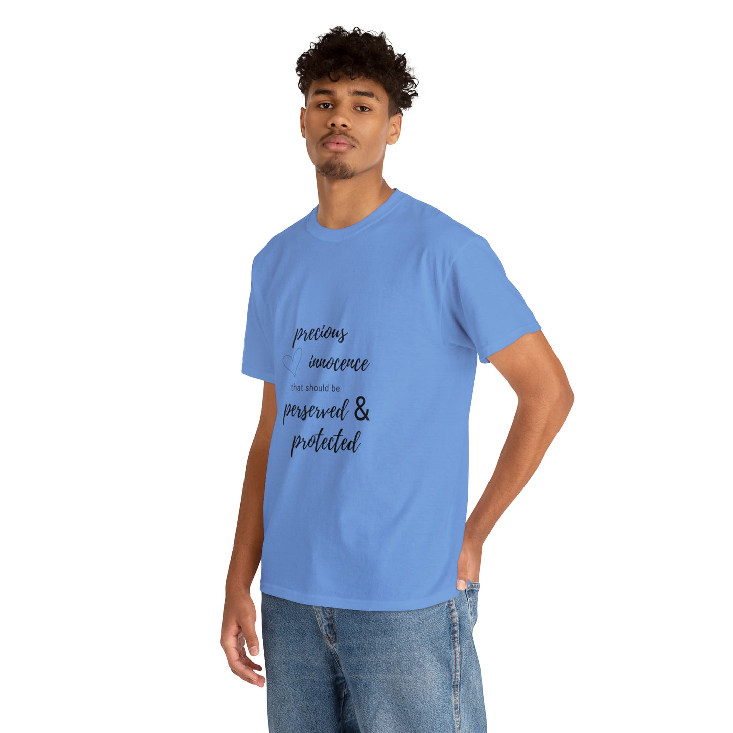 Child Abuse Awareness Protect the Innocent Heavy Cotton Tee