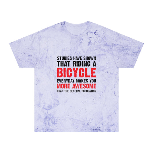 Riding a Bike Makes You Cool Unisex Color Blast T-Shirt