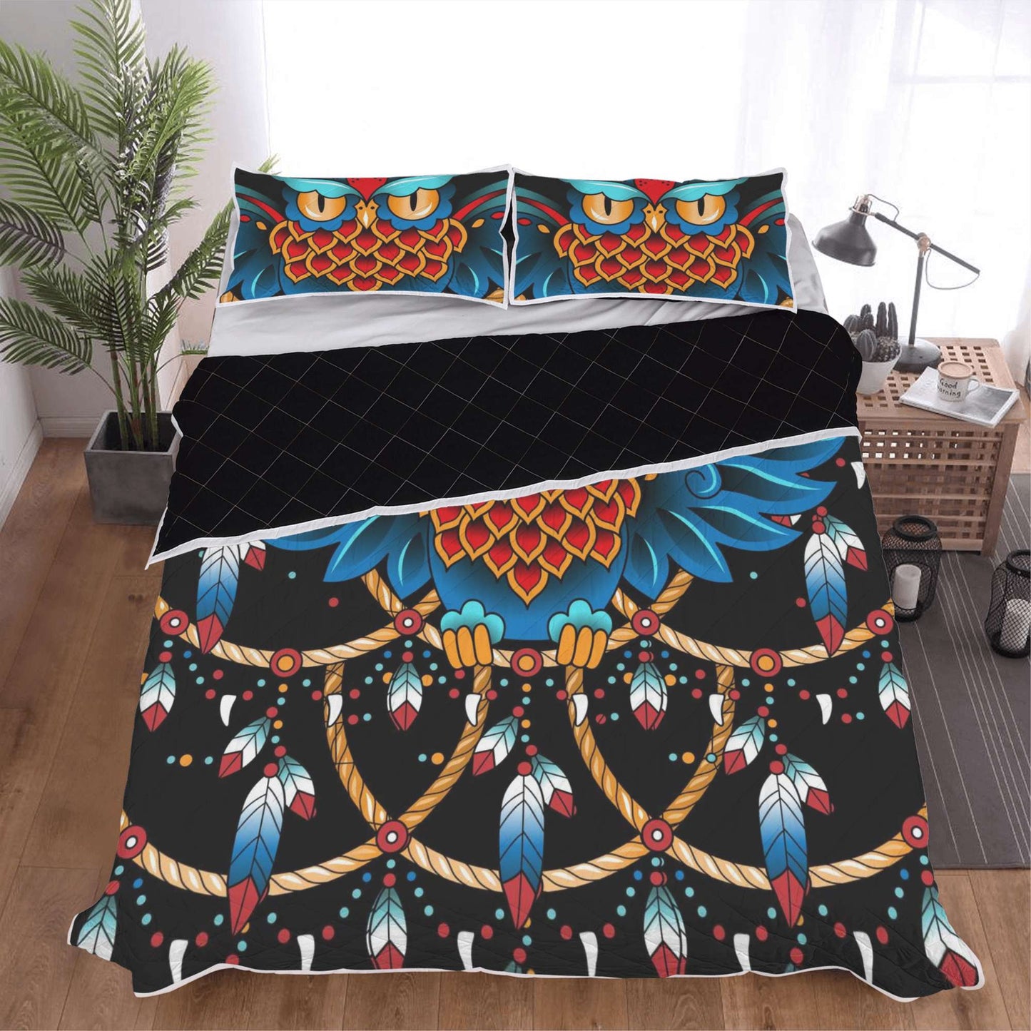 The Wise Old Owl to Guide you While You Rest Quilt Bed Set