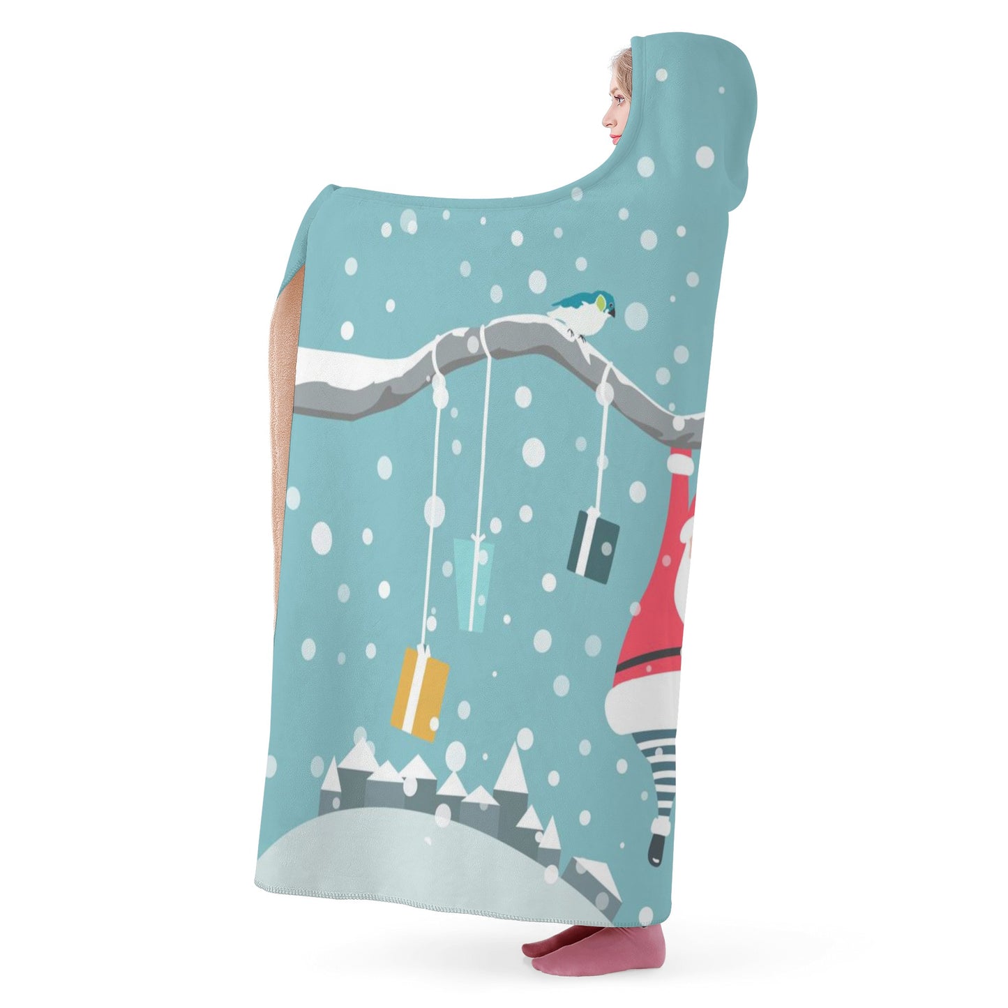Santa is Hanging Around with this Hooded Blanket