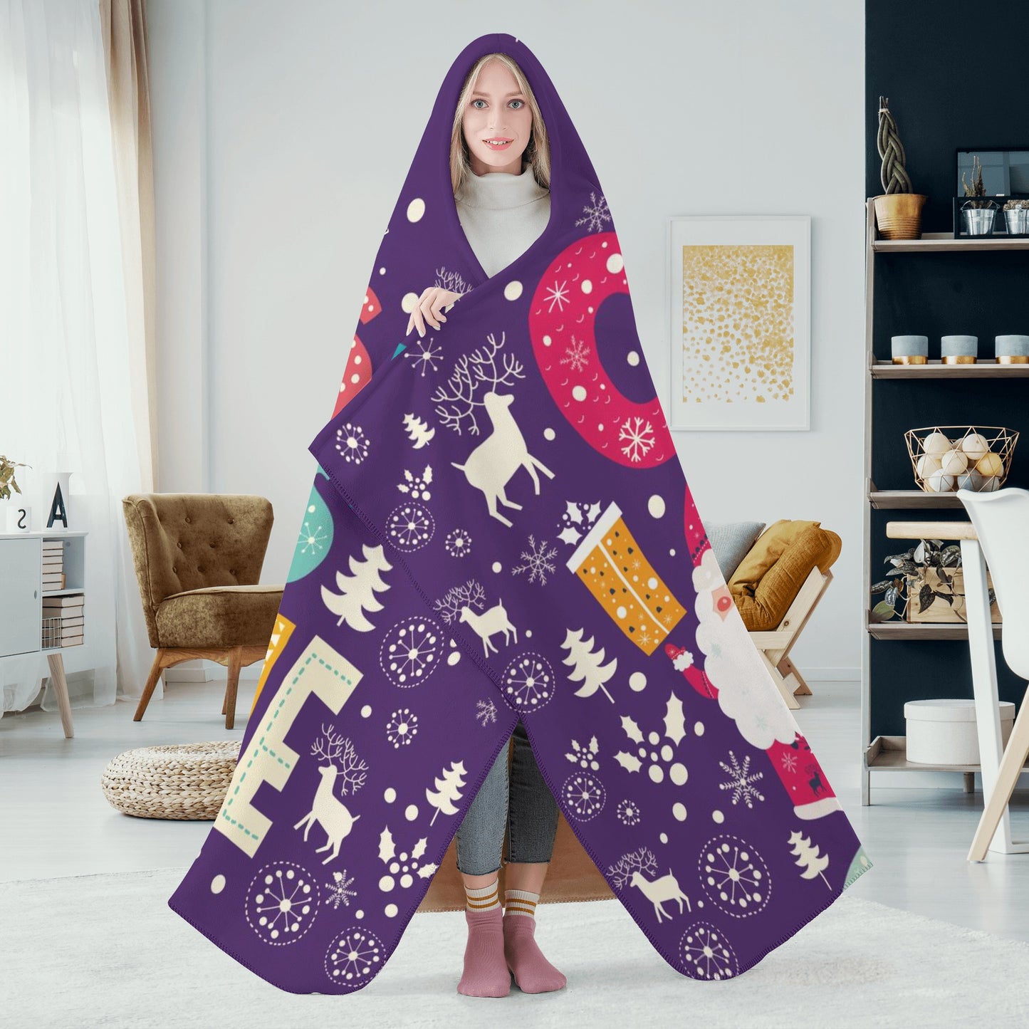 Its a Christmas Time Hooded Blanket