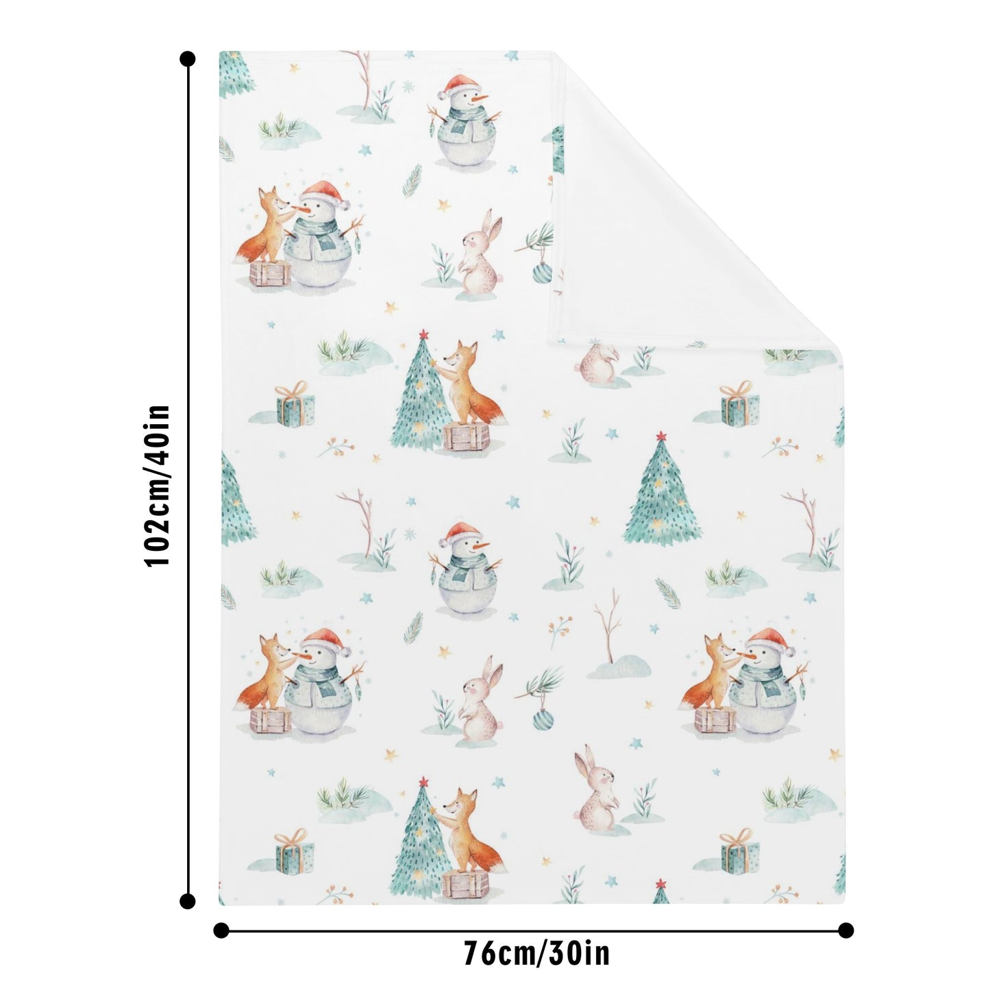 Its a Fox Day for Christmas Soft Flannel Breathable Blanket