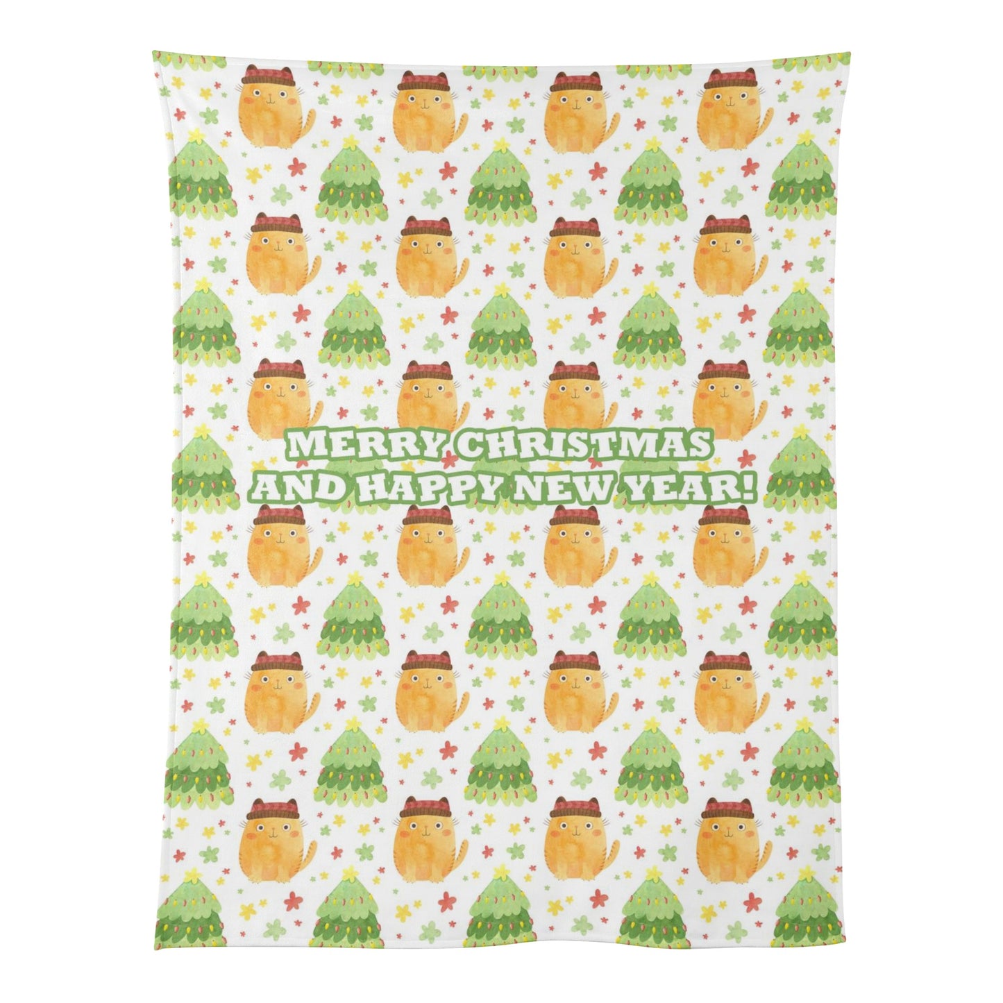 A Kitty Cat Christmas Soft Flannel Breathable Blanket for Babies and Tots