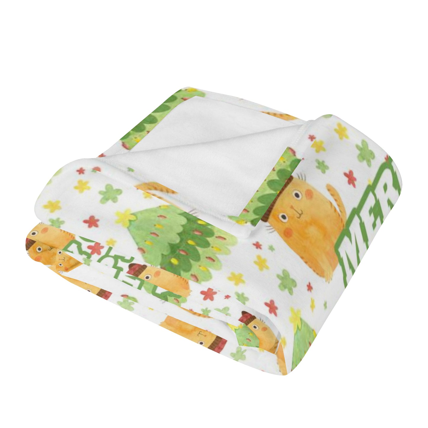 A Kitty Cat Christmas Soft Flannel Breathable Blanket for Babies and Tots