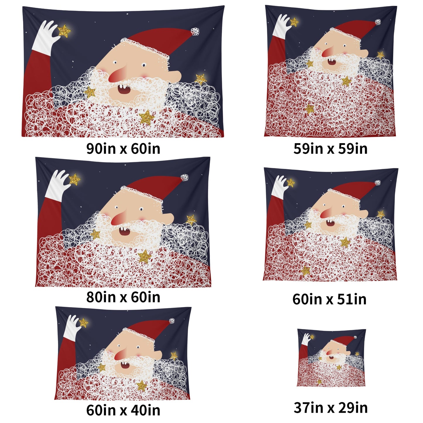 Santa Brings Christmas Home With This Polyester Peach Skin Wall Tapestry 6 Sizes