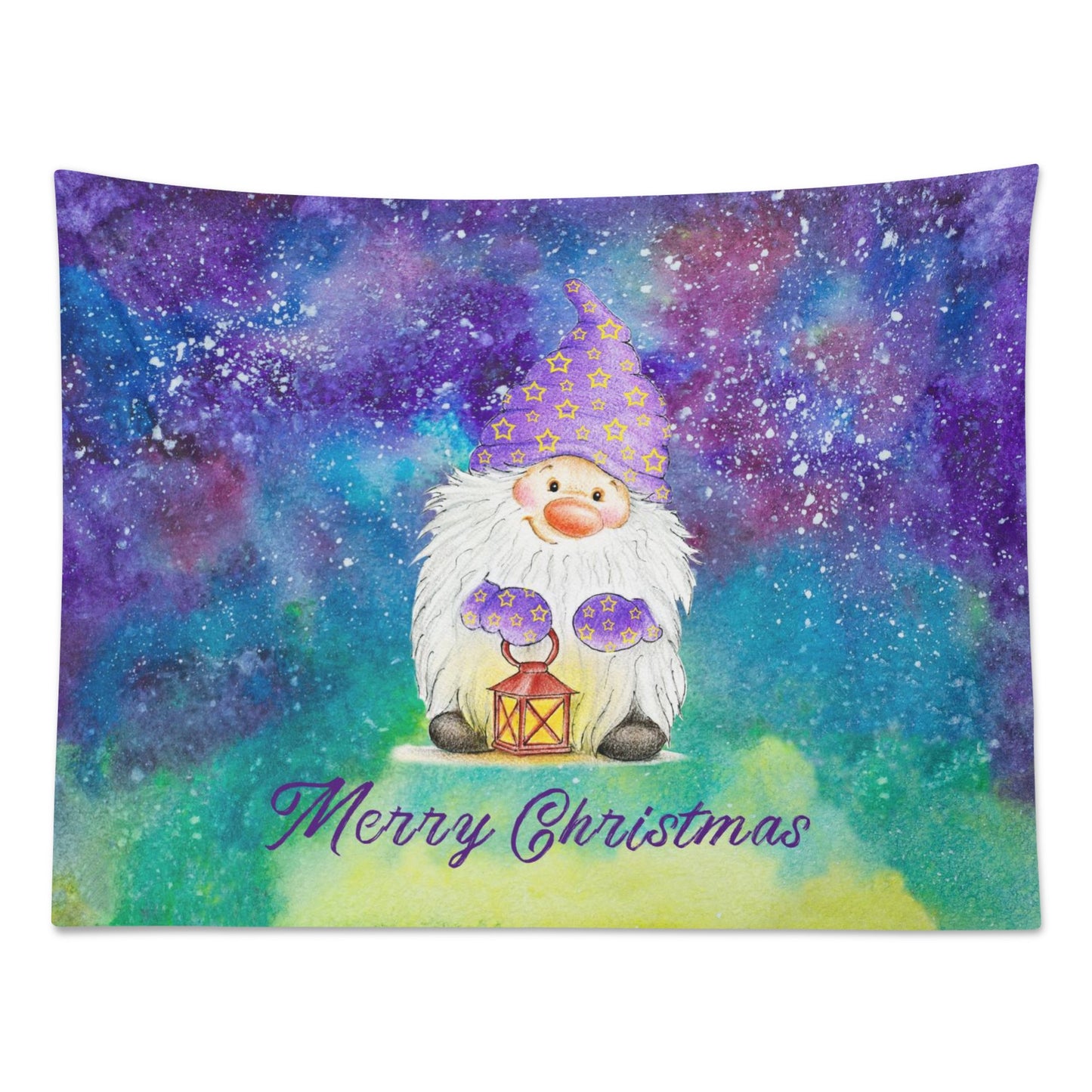Gnomes for Christmas Polyester Peach Skin Wall Tapestry 6 Sizes
