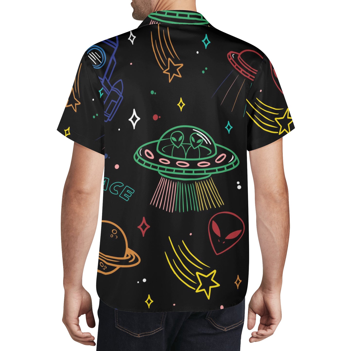 Alien Convention Mens Hawaiian Casual Shirt Great Gift for Dad