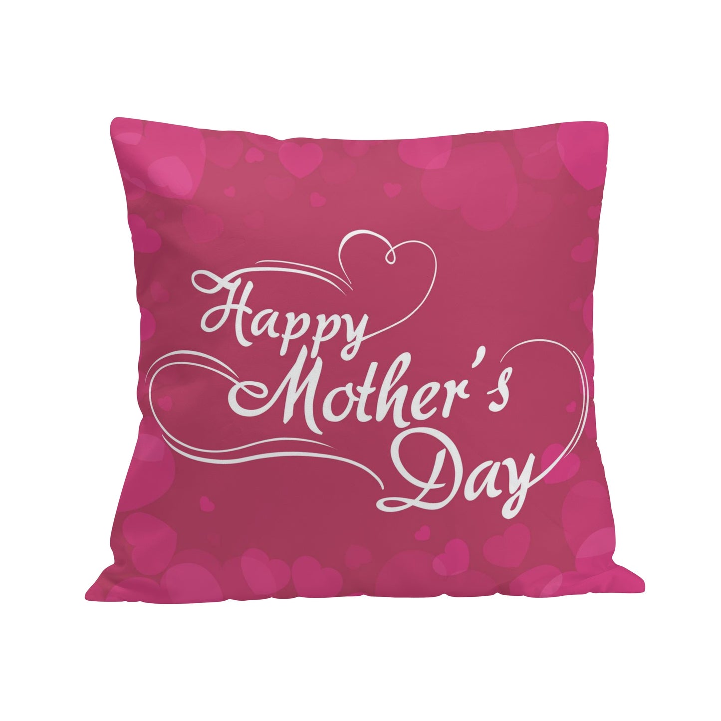 Beautiful Pink with Hearts Mothers Day Pillow Cover A Gift That Says I Care