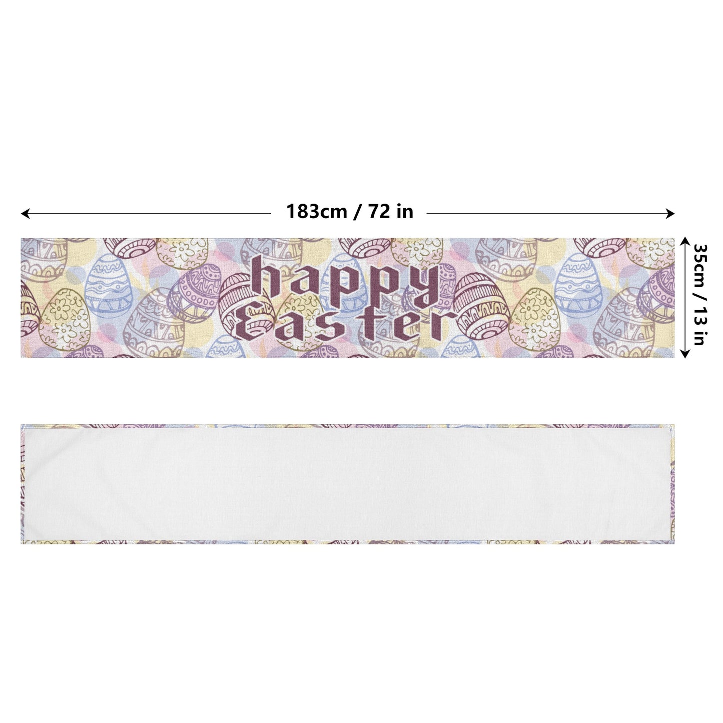 Pastel Pretty Happy Easter Bunny Table Runner