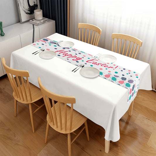 Spots, Dots and Eggs Happy Easter Customized Table Runner