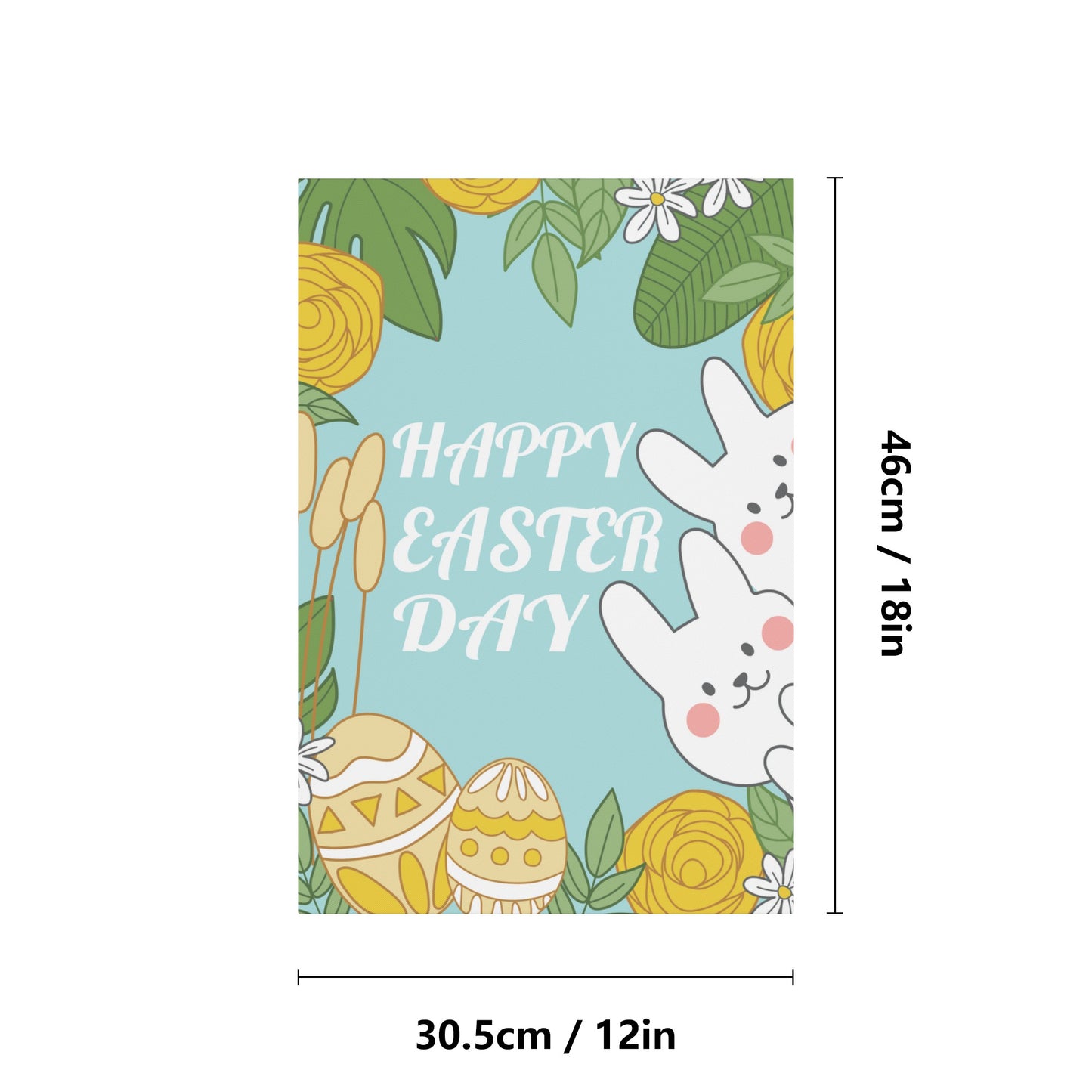 Pastel Happy Easter Bunny and Egg on a Satin Garden Flags 12X18 In