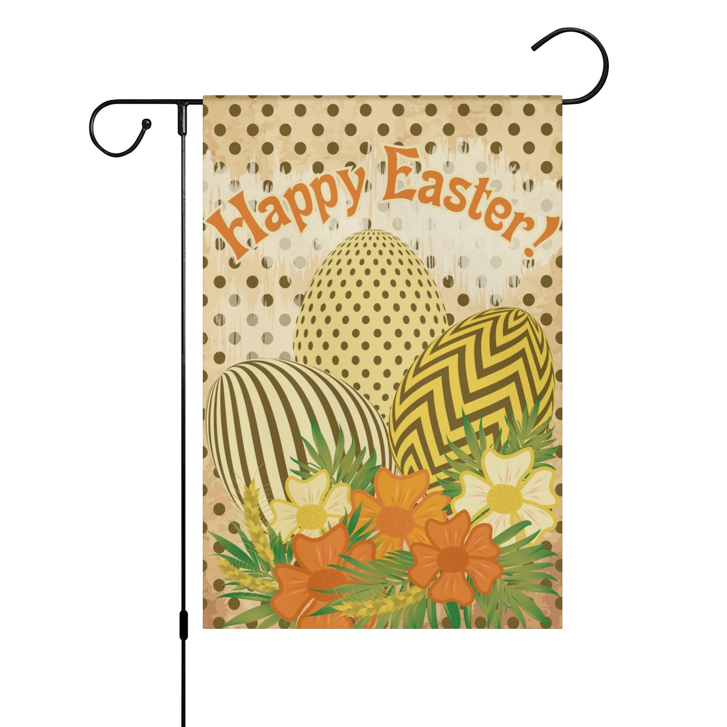 Happy Eeaster Eggs on a Satin Garden Flags 12X18 In