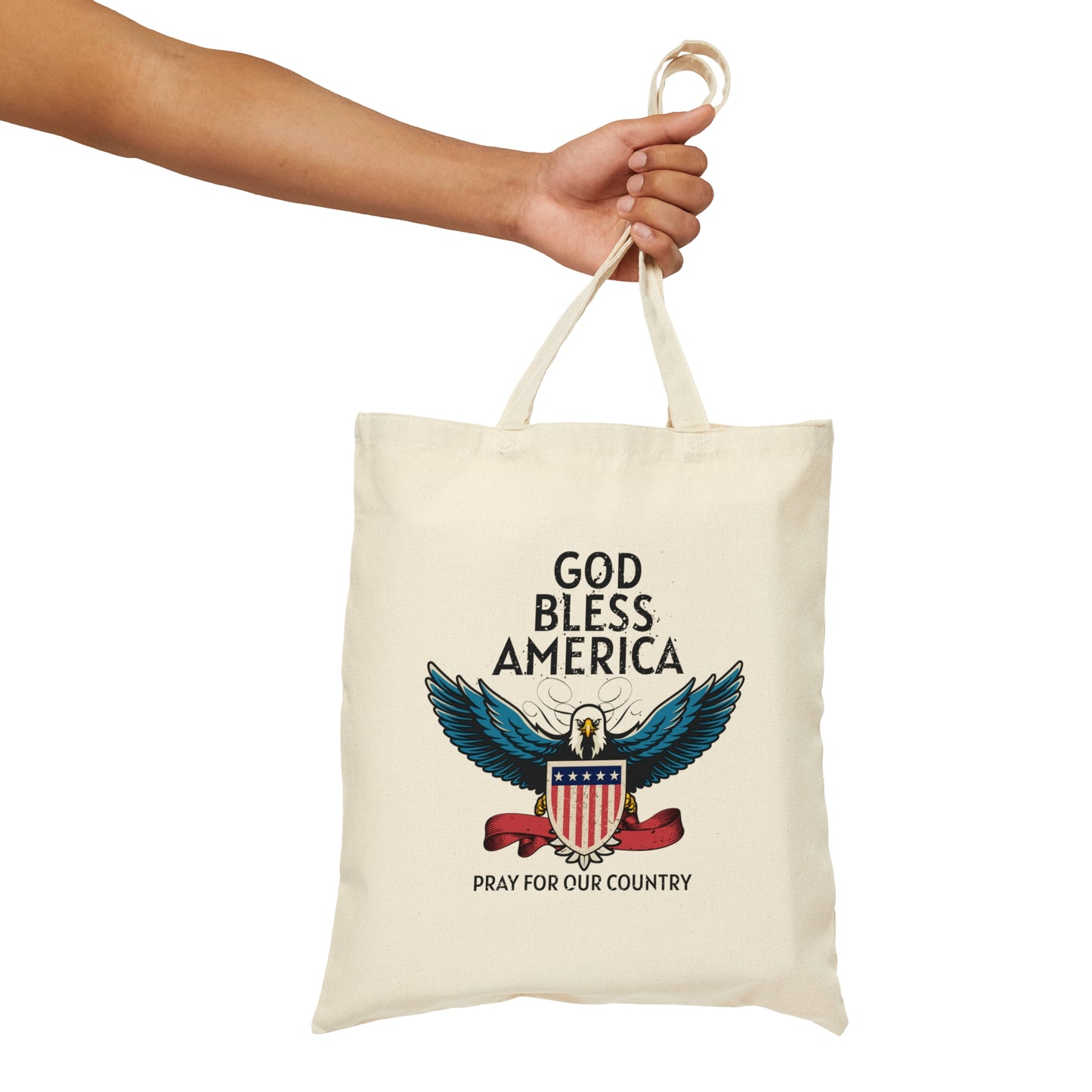 God Bless America Cotton Canvas Tote Bag