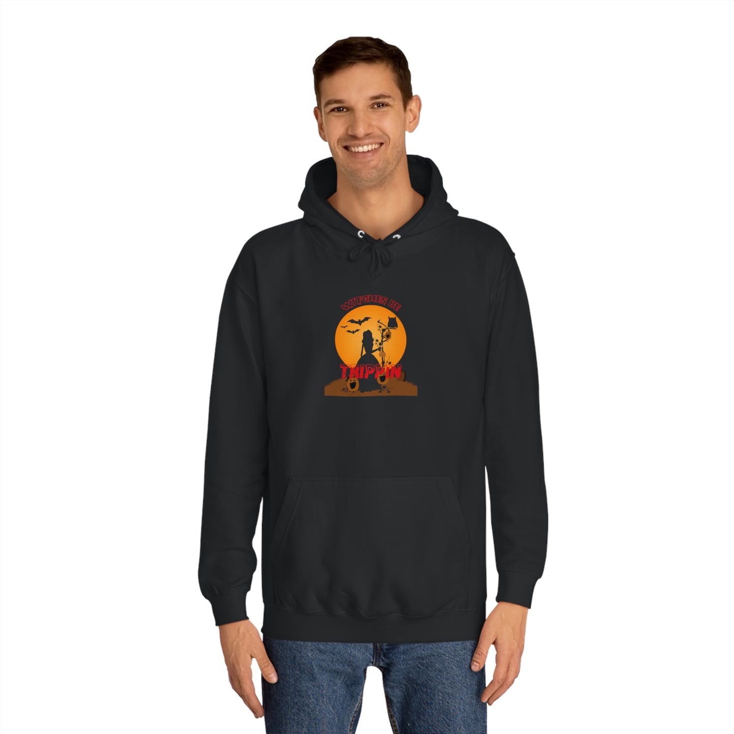Witch's Be Trippin on Halloween Night Unisex College Hoodie