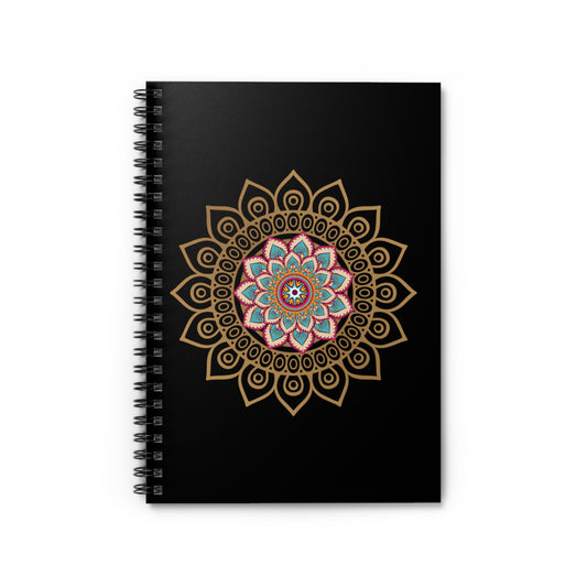 Beautifully Designed Spiral Notebook - Ruled Line, with colourful mandala